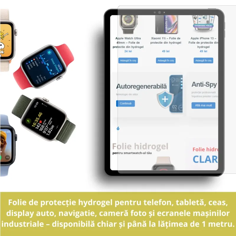 Folie de protecție din hidrogel la dimensiuni personalizate